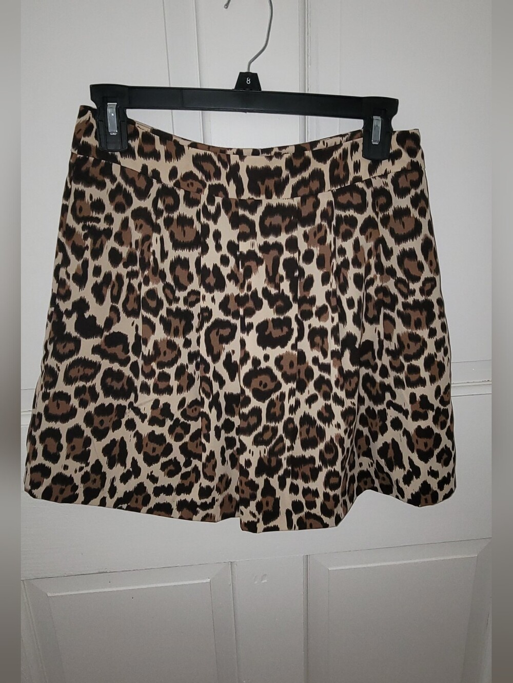 Banana Republic Leopard Print Skirt Pleated Mini A-Line Women’s Size‎ 4P